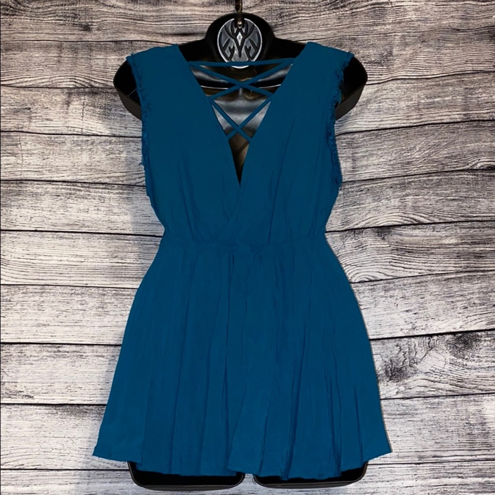 Cute Crisscross Back Turquoise tank